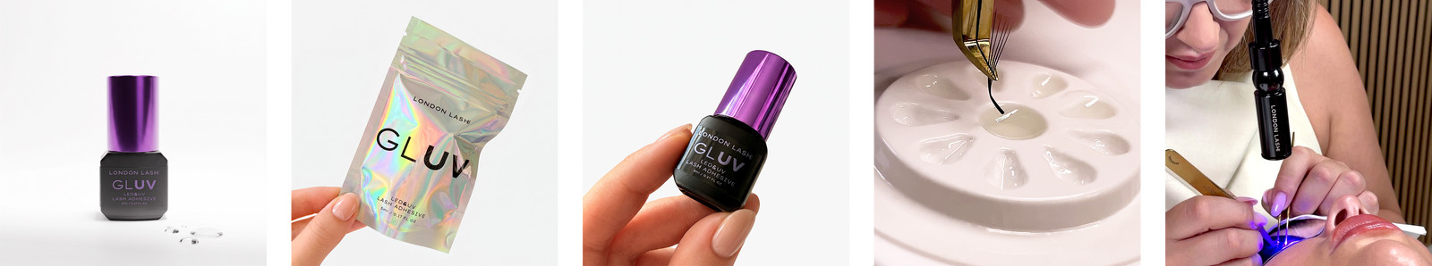 GLUV lash adhesive system