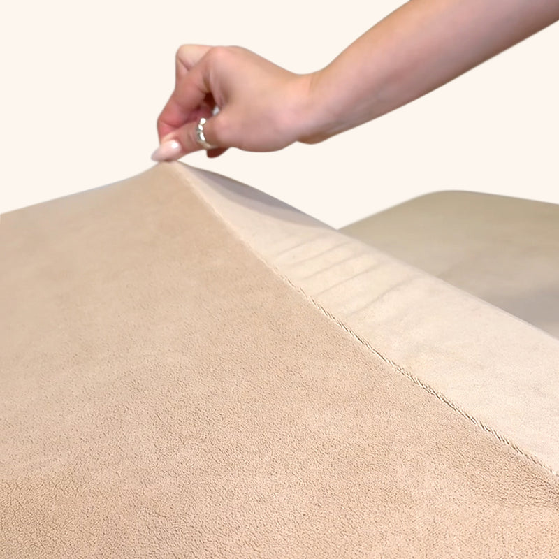 Beige Teddy Fleece Bed Cover and Pillow Case