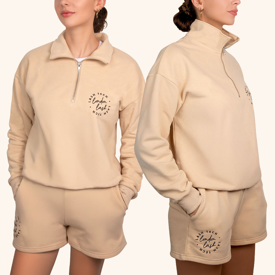 Felpa con zip e collo a imbuto London Lash
