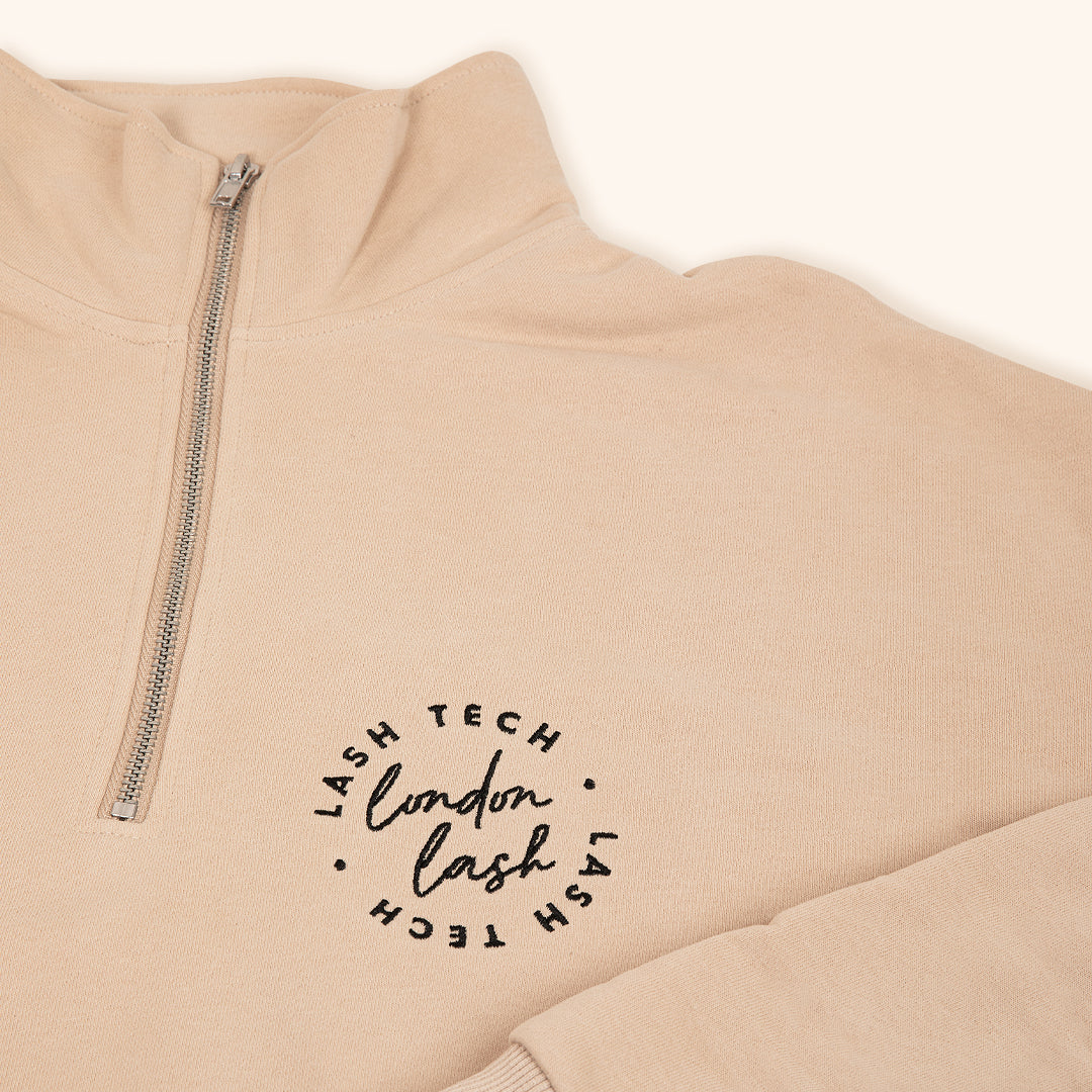 Felpa con zip e collo a imbuto London Lash