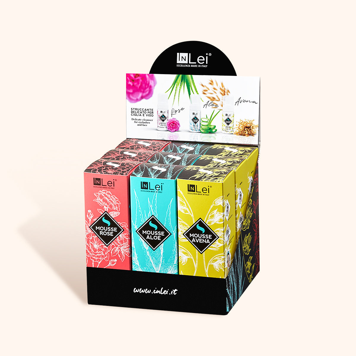 Ciglia delicate InLei® &amp; Shampoo per sopracciglia 9 pezzi (Trio)